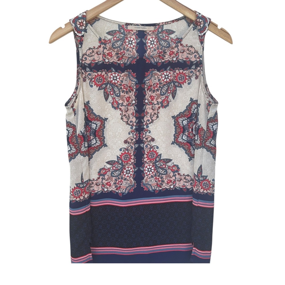41 Hawthorn Paisley Top  Casual Office Multicolor Small Summer‎ Vacation